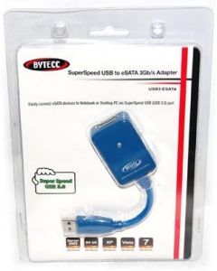 BYTECC USB3-ESATA SuperSpeed USB 3.0 to eSATA 3Gbs Adaptor