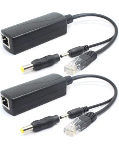 ANVISION 2-Pack 5V PoE Splitter, 48V to 5V 2.4A Adapter, Plug 3.5mm x 1.35mm, 5.5mm x 2.1mm Connector, IEEE 802.3af Compliant, for IP Camera and More