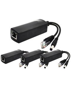 ANVISION 4-Pack 12V DC Output Active PoE Splitter Adapter, IEEE 802.3af, 10/100Mbps, for IP Camera AP Voip Phone and More, AV-PS12